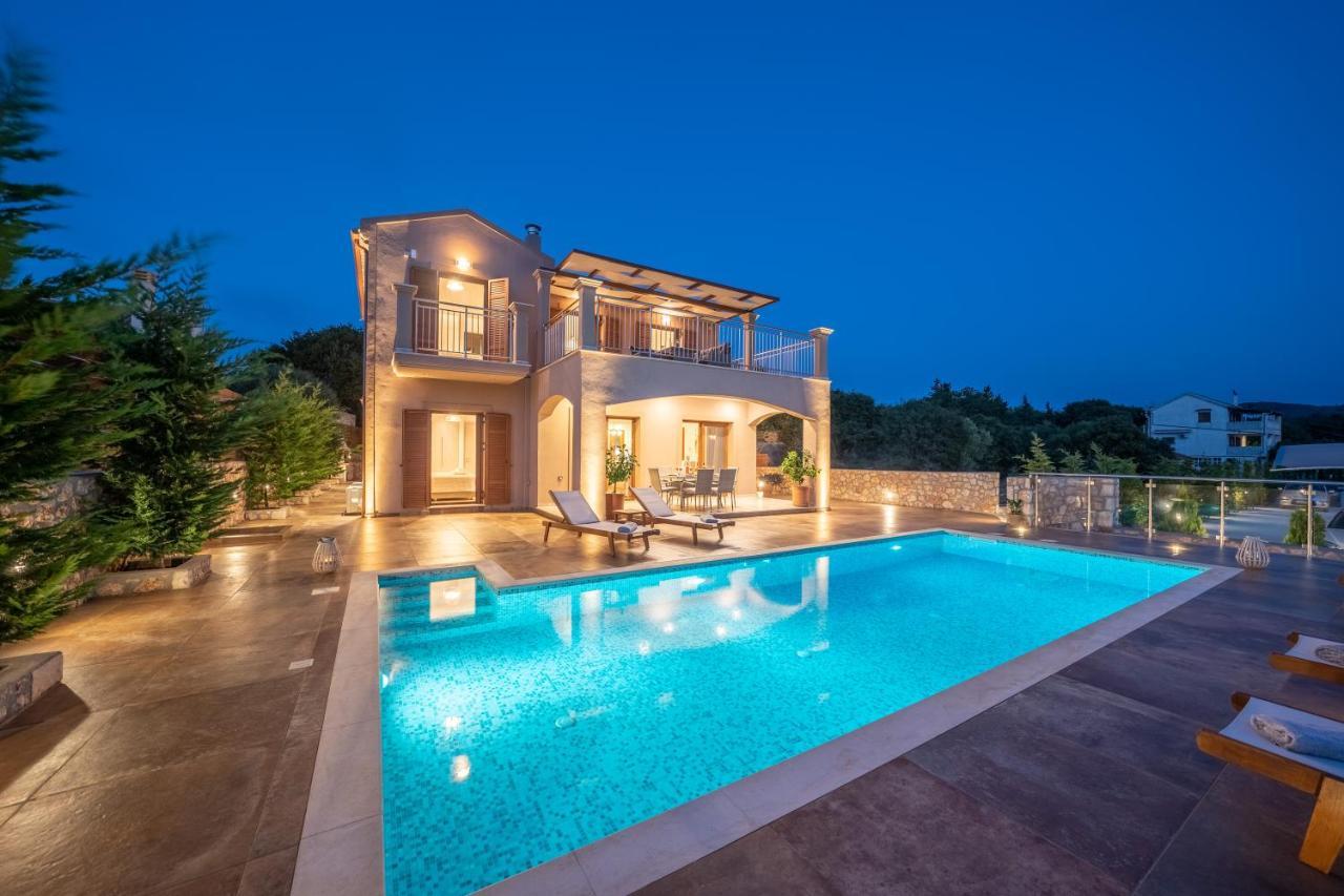 Villa Cleopatra Fiskardo sunset view!! Esterno foto