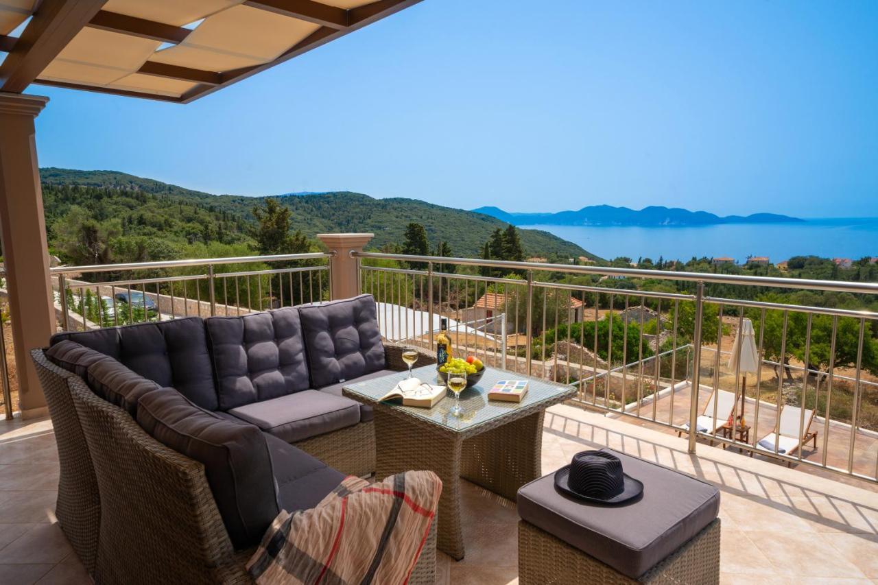 Villa Cleopatra Fiskardo sunset view!! Esterno foto