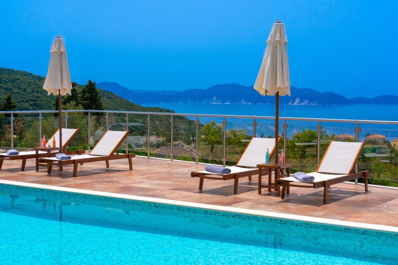Villa Cleopatra Fiskardo sunset view!! Esterno foto