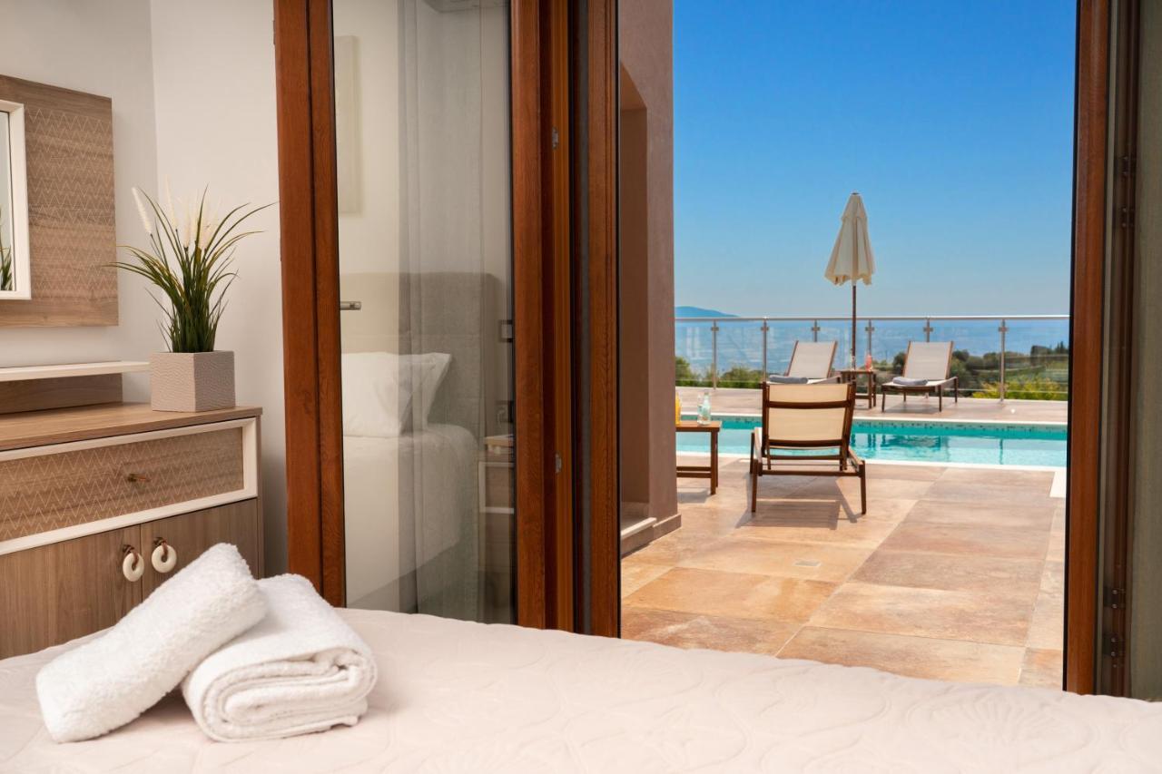 Villa Cleopatra Fiskardo sunset view!! Esterno foto