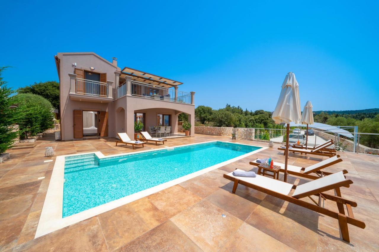 Villa Cleopatra Fiskardo sunset view!! Esterno foto