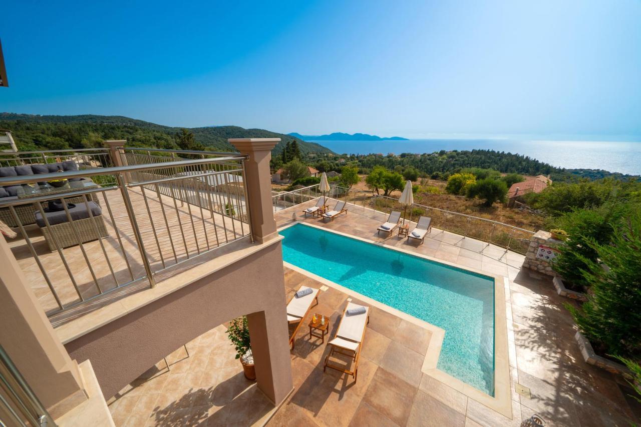 Villa Cleopatra Fiskardo sunset view!! Esterno foto