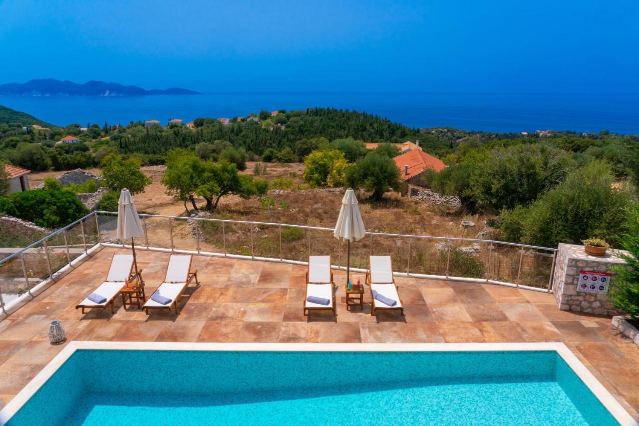Villa Cleopatra Fiskardo sunset view!! Esterno foto