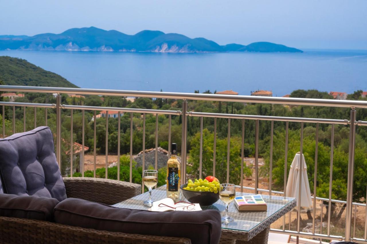 Villa Cleopatra Fiskardo sunset view!! Esterno foto