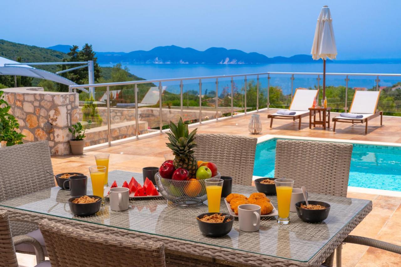 Villa Cleopatra Fiskardo sunset view!! Esterno foto