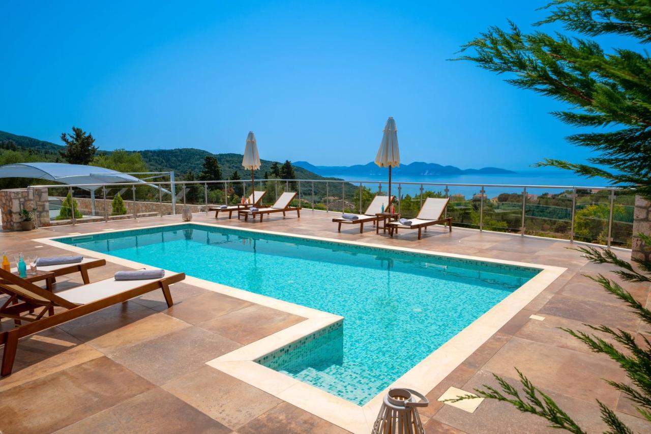 Villa Cleopatra Fiskardo sunset view!! Esterno foto