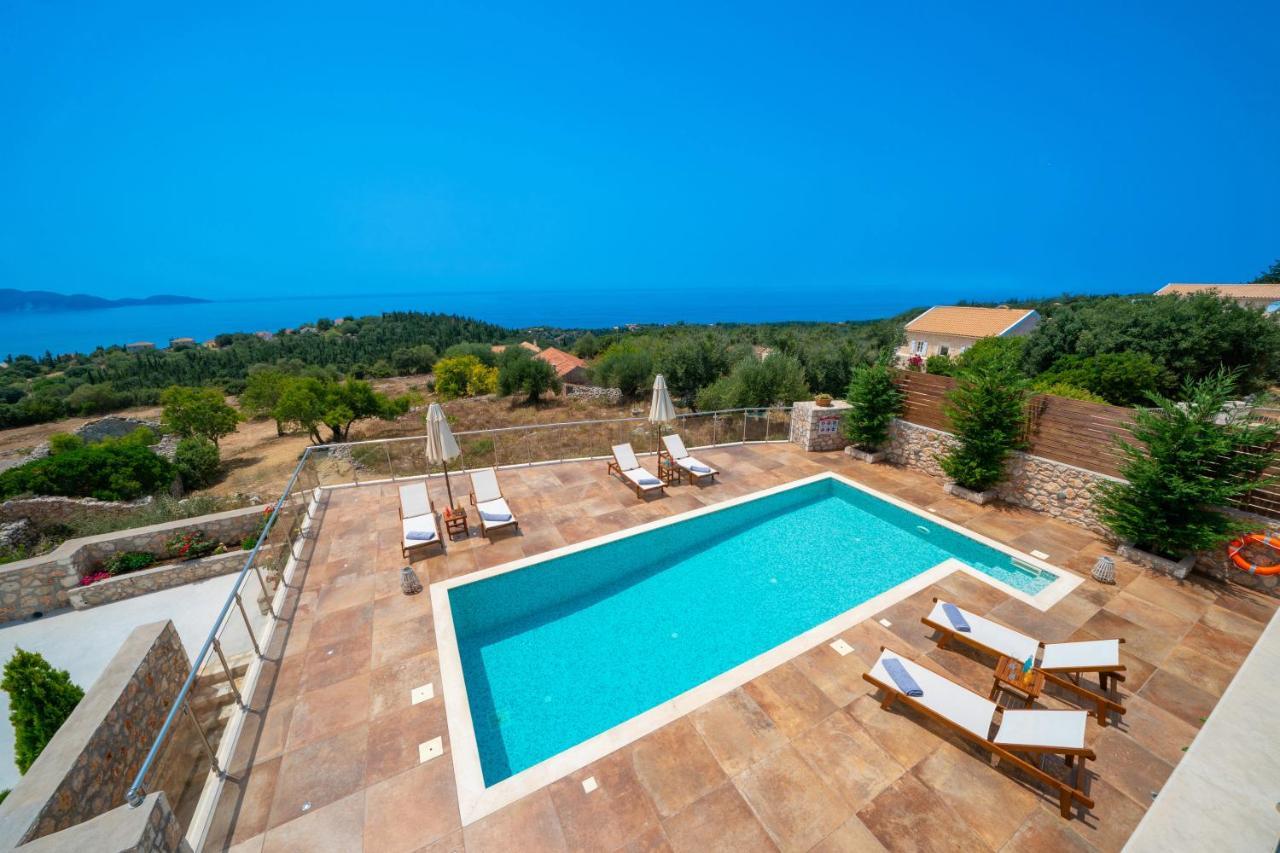 Villa Cleopatra Fiskardo sunset view!! Esterno foto