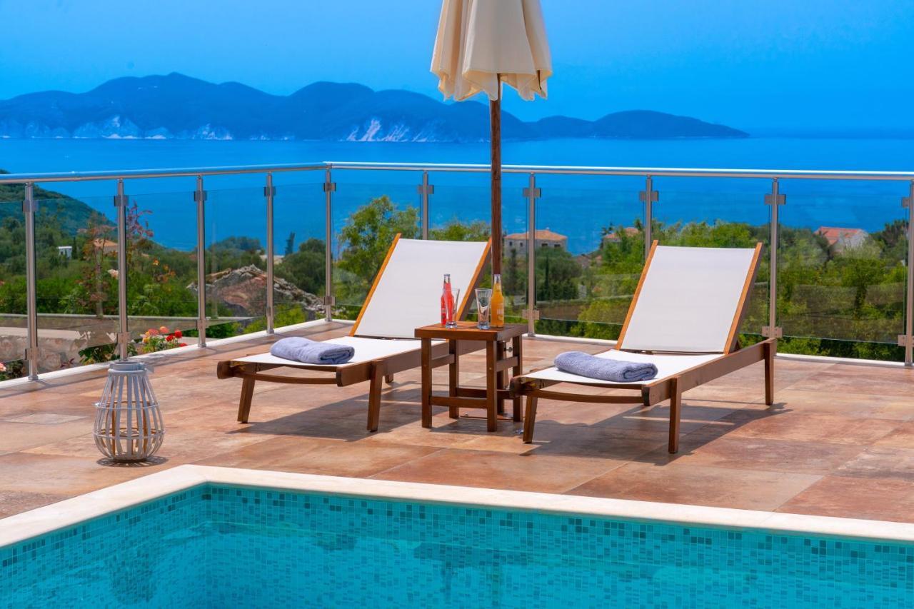 Villa Cleopatra Fiskardo sunset view!! Esterno foto