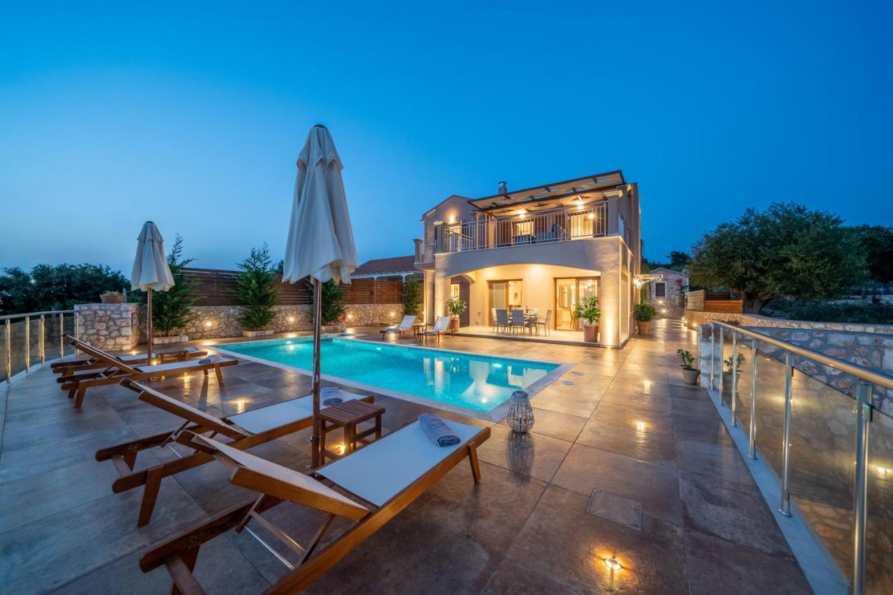 Villa Cleopatra Fiskardo sunset view!! Esterno foto