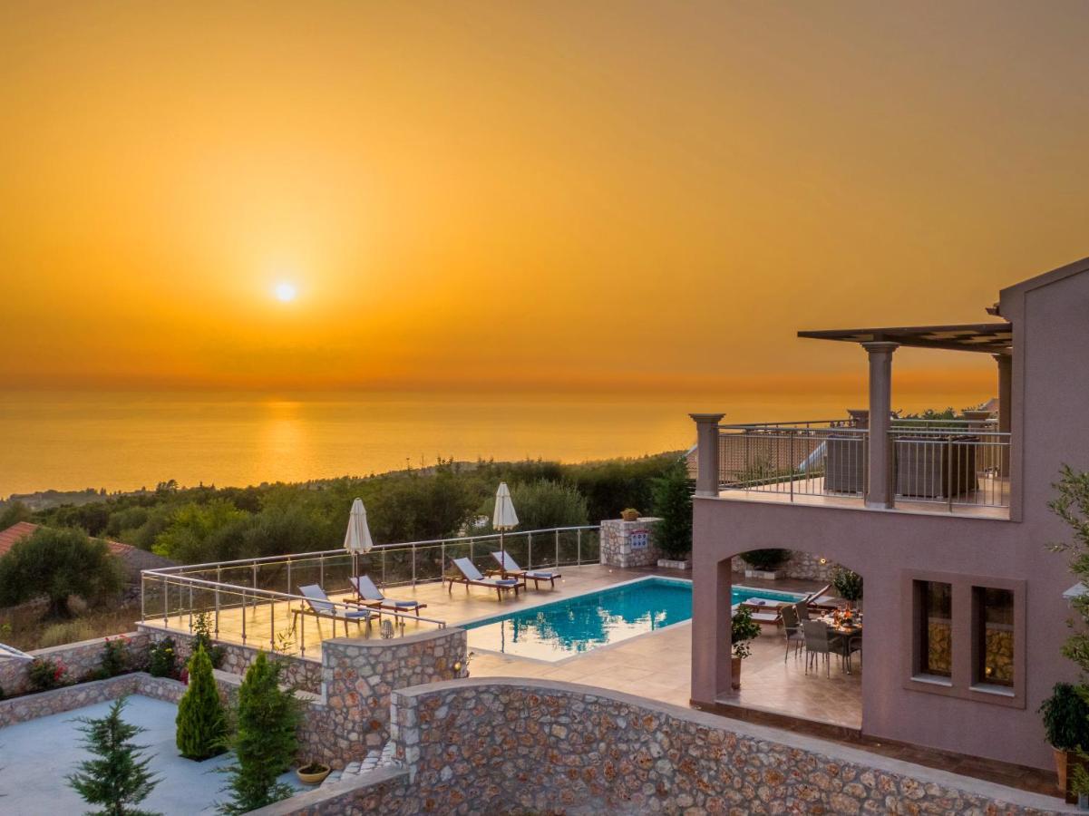 Villa Cleopatra Fiskardo sunset view!! Esterno foto